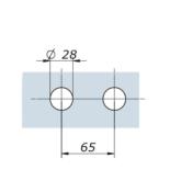Charnière horizontale avec points fixes VEA - Tetes sphériques - Pousser G/D