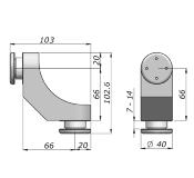 PUNCTO - Point fixe VEA d'angle pour verre trempé - Tete dépassante - Fixation Verre/Verre