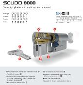 Cylindre de porte AGB SCUDO 9000 - Clé-Axe 63mm