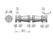 Espaceur D26mm - 2x54mm pour la réalisation de poignée en verre