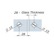 Clame d'angle à 90° pour verre fixe
